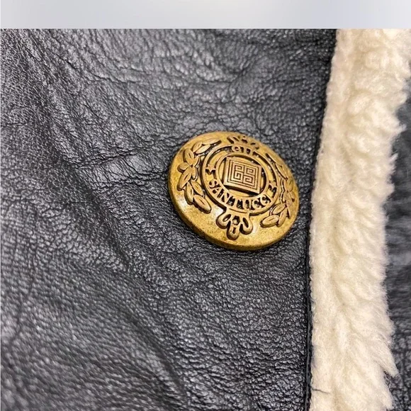 Luxurious GIL SANTUCCI studs faux shearling jacket M ptp 18.5 - Picture 9 of 10